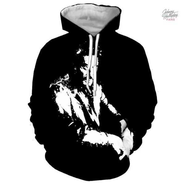 Sweat-shirt à capuche Johnny Hallyday modèle 45