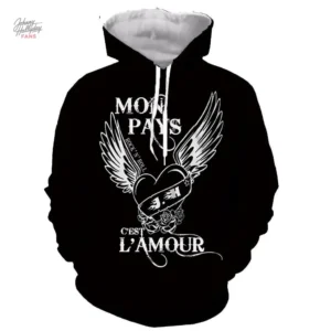Sweat-shirt à capuche Johnny Hallyday modèle 7