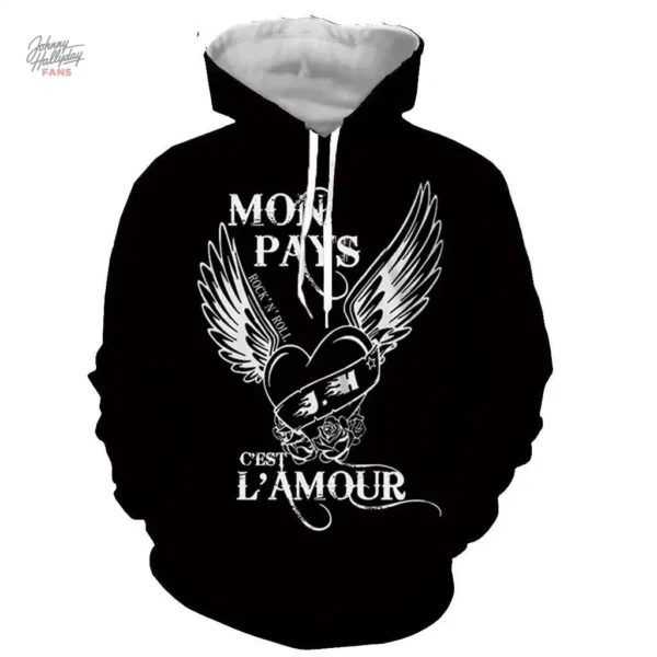 Sweat-shirt à capuche Johnny Hallyday modèle 7