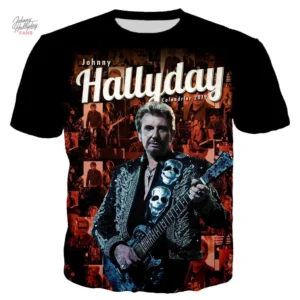 Tee-shirt Johnny Hallyday modèle 16 en design classique