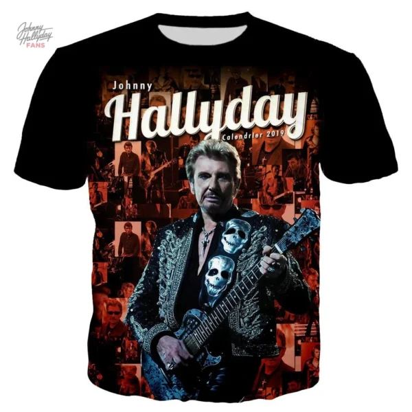 Tee-shirt Johnny Hallyday modèle 16 en design classique