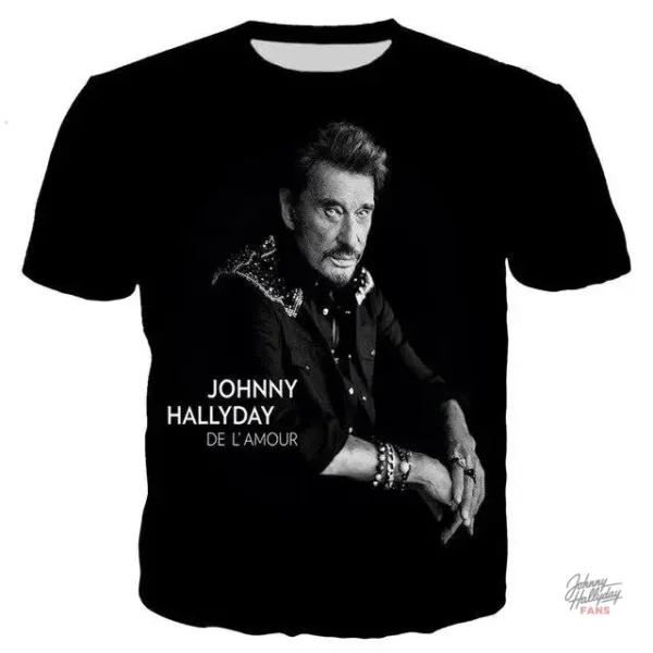 Tee-shirt Johnny Hallyday modèle 2 en noir