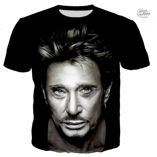 Tee-shirt Johnny Hallyday modèle 25 en design moderne