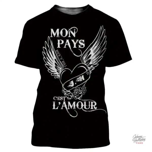 Tee-shirt Johnny Hallyday modèle 28 en coton confortable