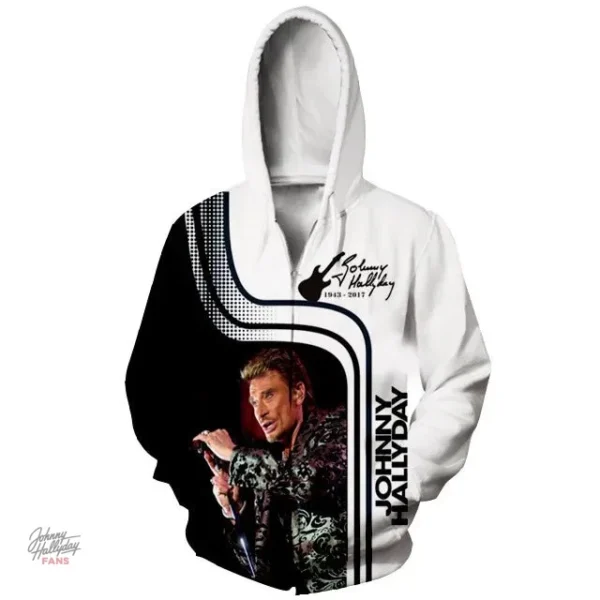 Veste Johnny Hallyday modèle 4 en cuir noir